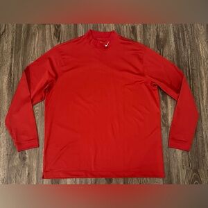 Vintage Men’s Nike Golf Red/ White Long Sleeve Performance Mock Neck Shirt- XL